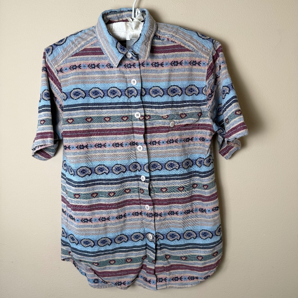 Vintage Cabin Creek Button Down Shirt Womens Small 90s Y2K Top Grannycore